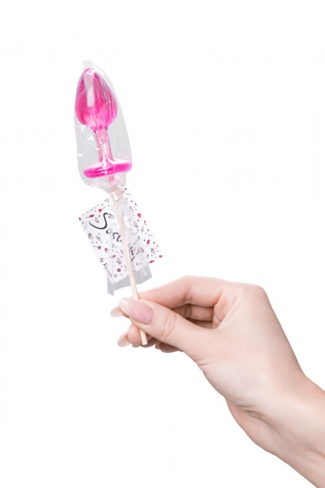 Розовый леденец  в форме анальной втулки со вкусом айриш крим - 29 гр. - Sosuчki - купить с доставкой в Обнинске
