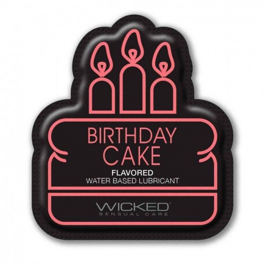 Лубрикант на водной основе со вкусом торта с кремом Wicked Aqua Birthday cake - 3 мл. - Wicked - купить с доставкой в Обнинске