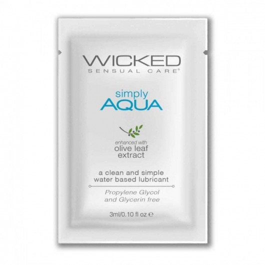 Легкий лубрикант на водной основе Wicked Simply AQUA - 3 мл. - Wicked - купить с доставкой в Обнинске