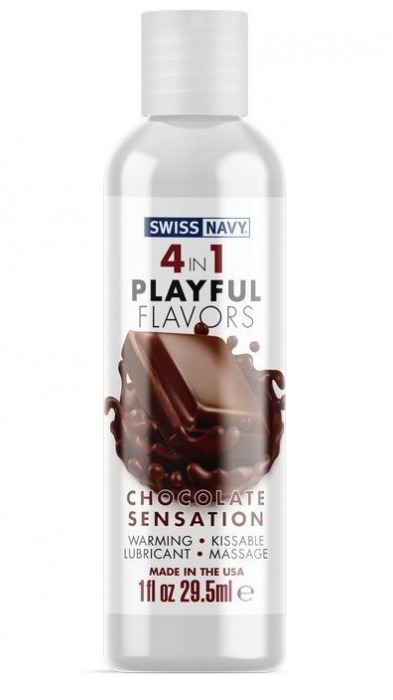 Массажный гель 4-в-1 Chocolate Sensation с ароматом шоколада - 29,5 мл. - Swiss navy - купить с доставкой в Обнинске