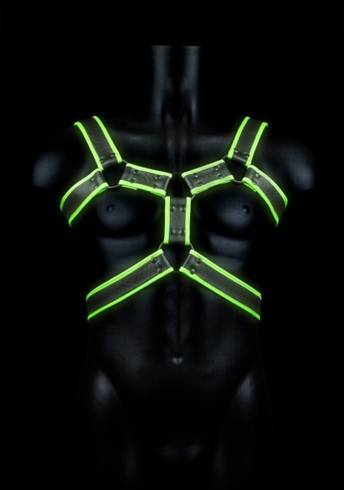 Стильная портупея Body Harness с неоновым эффектом - размер L-XL - Shots Media BV - купить с доставкой в Обнинске