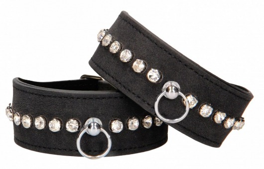 Черные поножи Diamond Studded Ankle Cuffs - Shots Media BV - купить с доставкой в Обнинске