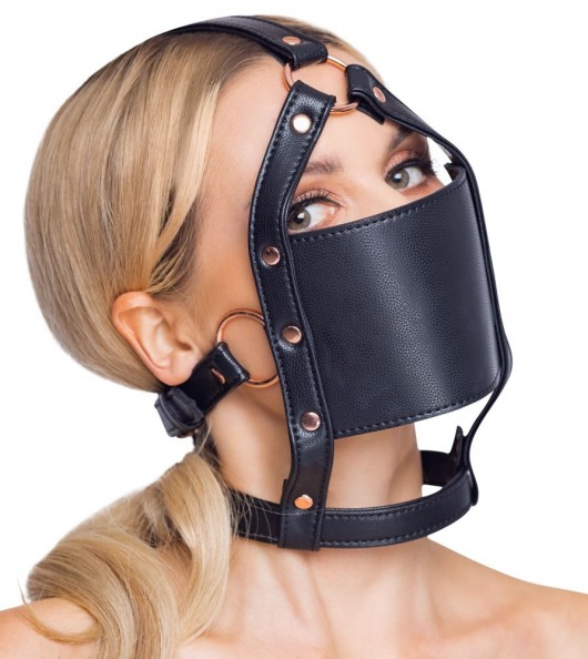 Черный намордник с кляпом-шаром Head Harness With A Gag - Orion - купить с доставкой в Обнинске