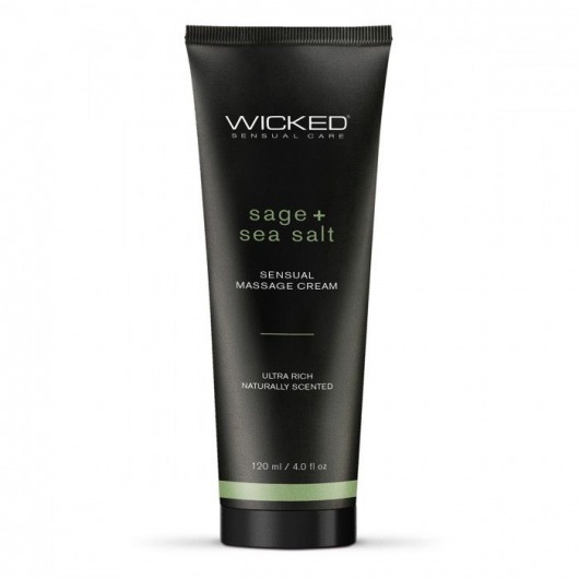 Массажный легкий крем WICKED Sage plus Sea Salt - 120 мл. - Wicked - купить с доставкой в Обнинске