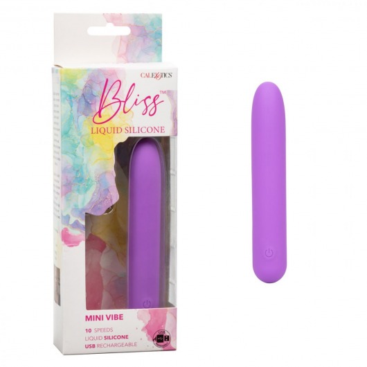 Фиолетовый мини-вибратор Bliss Liquid Silicone Mini Vibe - 10,75 см. - California Exotic Novelties