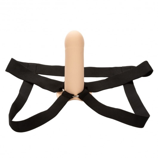 Телесный фаллопротез из силикона Extension with Harness - 15,75 см. - California Exotic Novelties - купить с доставкой в Обнинске