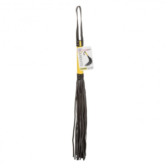 Черная плеть с желтой рукоятью Boundless Flogger - 69,25 см. - California Exotic Novelties - купить с доставкой в Обнинске