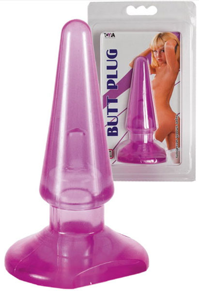 Фиолетовая анальная пробка BUTT PLUG - 9,5 см. - Toyfa Basic