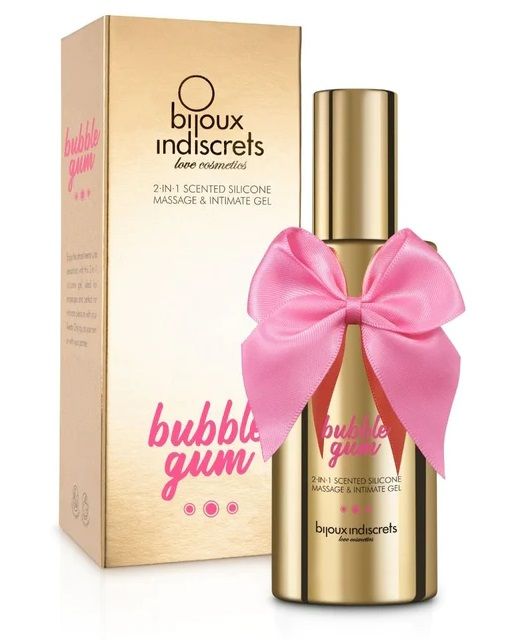 Гель с ароматом жвачки Bubblegum 2-in-1 Scented Silicone Massage And Intimate Gel - 100 мл. - Bijoux Indiscrets - купить с доставкой в Обнинске