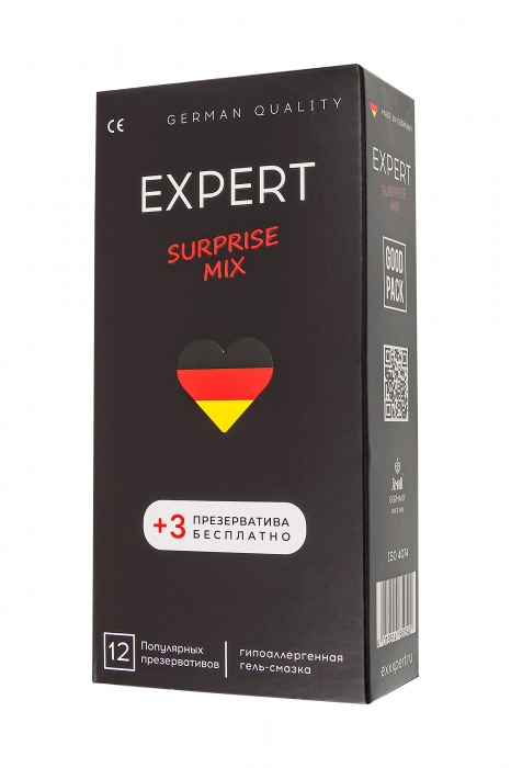 Презервативы EXPERT Surprise Mix - 12 шт.(+3 в подарок) - Expert - купить с доставкой в Обнинске