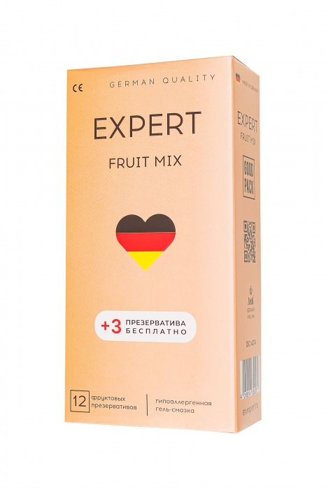 Ароматизированные презервативы EXPERT Fruit Mix - 12 шт.(+3 в подарок) - Expert - купить с доставкой в Обнинске