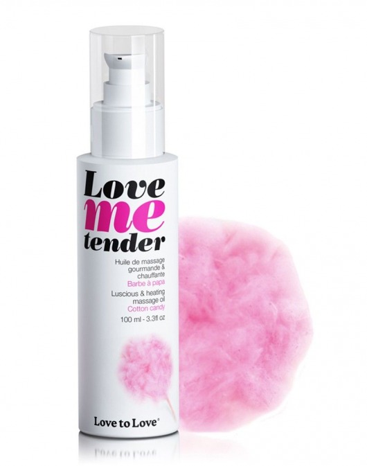 Съедобное согревающее массажное масло Love Me Tender Cotton Candy с ароматом сладкой ваты - 100 мл. - Love to Love - купить с доставкой в Обнинске