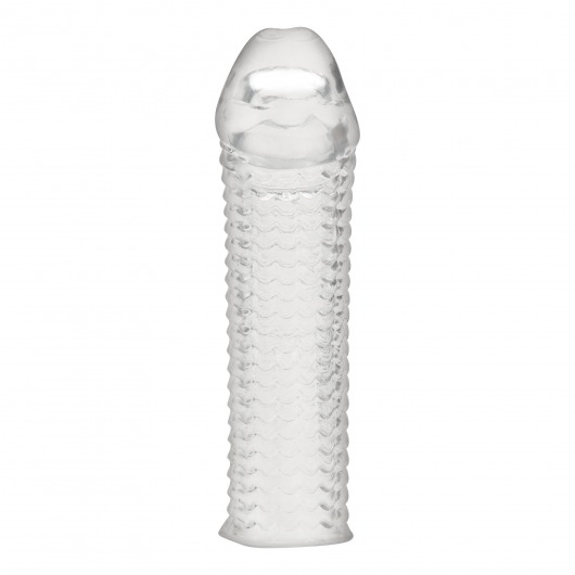 Текстурированная насадка на пенис Clear Textured Penis Enhancing Sleeve Extension - 16,5 см. - BlueLine - в Обнинске купить с доставкой