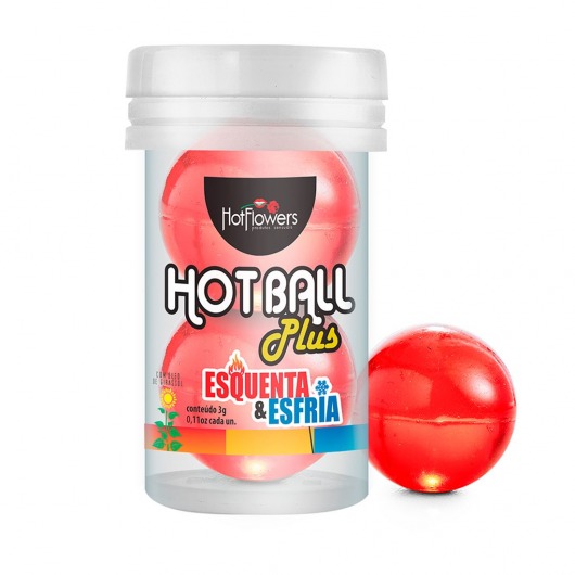 Лубрикант на масляной основе Hot Ball Plus с охлаждающе-разогревающим эффектом (2 шарика по 3 гр.) - HotFlowers - купить с доставкой в Обнинске