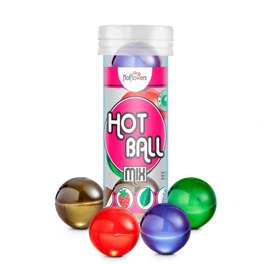 Ароматизированный лубрикант Hot Ball Mix на масляной основе (4 шарика по 3 гр.) - HotFlowers - купить с доставкой в Обнинске