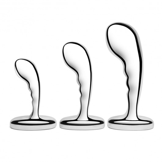 Набор из 3 стальных стимуляторов простаты Stainless Steel P-spot Training Set - b-Vibe - в Обнинске купить с доставкой