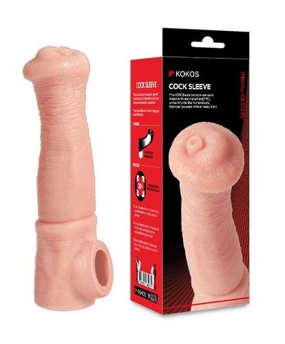 Телесная фантазийная насадка на член Cock Sleeve Size L - KOKOS - в Обнинске купить с доставкой