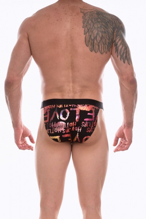 Черные мужские трусы-танга с блестящим принтом - Don Moris купить с доставкой