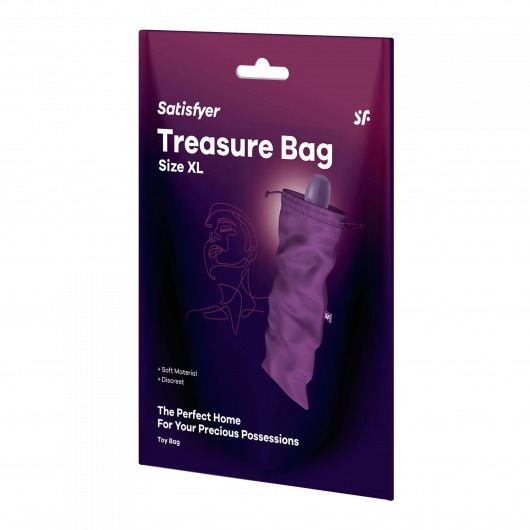 Фиолетовый мешочек для хранения игрушек Treasure Bag XL - Satisfyer - купить с доставкой в Обнинске