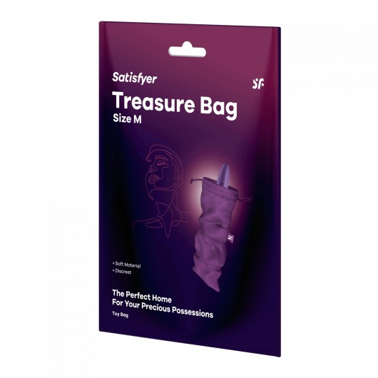 Фиолетовый мешочек для хранения игрушек Treasure Bag M - Satisfyer - купить с доставкой в Обнинске