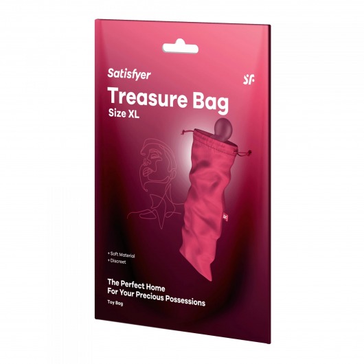 Розовый мешочек для хранения игрушек Treasure Bag XL - Satisfyer - купить с доставкой в Обнинске