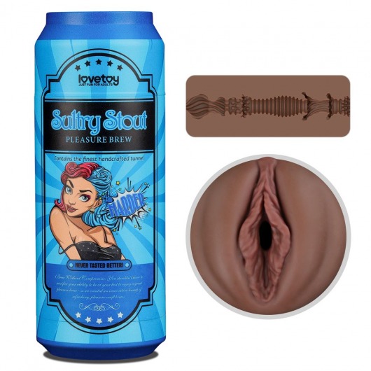 Коричневый мастурбатор-вагина Pleasure Brew Masturbator-Sultry Stout в банке - Lovetoy - в Обнинске купить с доставкой