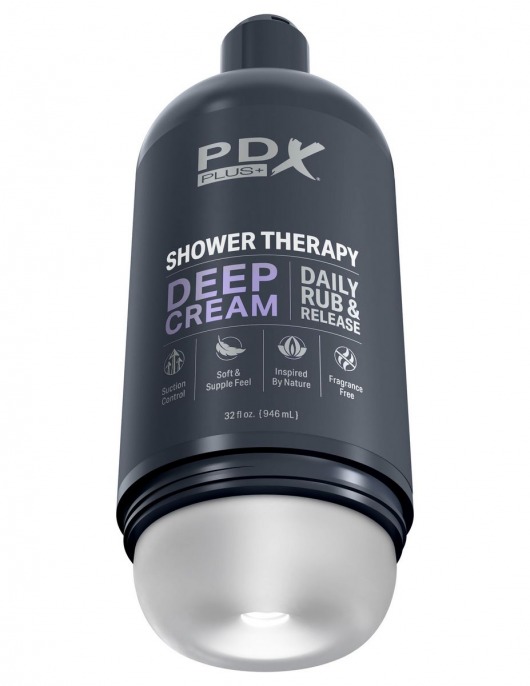 Мастурбатор в бутылке Shower Therapy Deep Cream - Pipedream - в Обнинске купить с доставкой