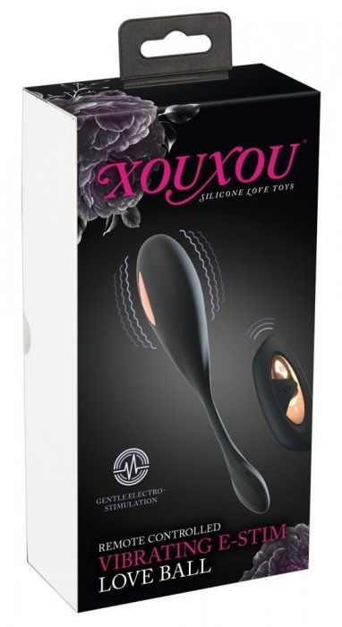 Черное виброяйцо RC Vibrating E-Stim Love Ball с электростимуляцией - Orion - купить с доставкой в Обнинске