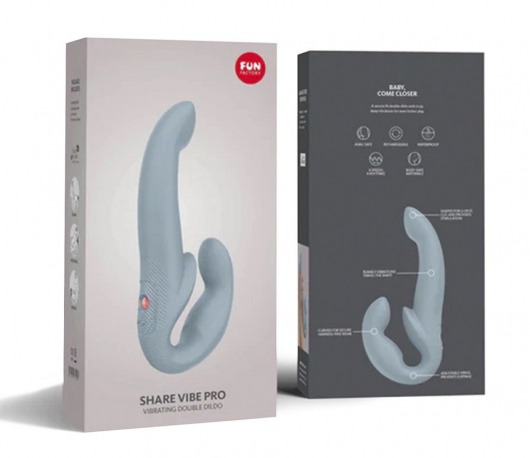 Серый безремневой страпон Share Vibe Pro - Fun Factory - купить с доставкой в Обнинске