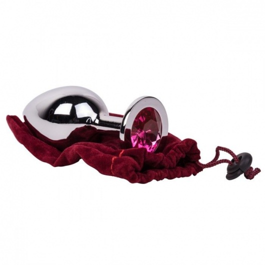Большой стальной плаг с розовым кристаллом Pink Bubble Gum - 9,5 см. - Erotic Fantasy - купить с доставкой в Обнинске