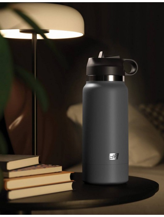 Серый мастурбатор в виде бутылки F*ck Flask - Pipedream - в Обнинске купить с доставкой