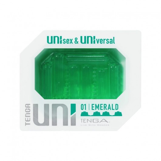 Зеленый мастурбатор-стимулятор Tenga Uni Emerald - Tenga - в Обнинске купить с доставкой