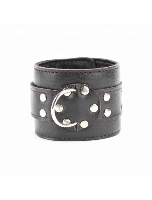 Коричневые оковы из мягкой кожи на металлической цепочке - БДСМ Арсенал - купить с доставкой в Обнинске