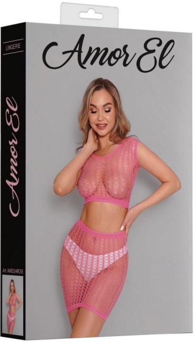 Яркий сетчатый комплект: топ и юбка - Amor El купить с доставкой