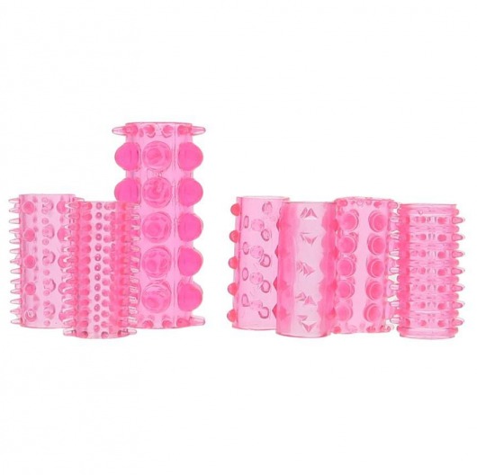 Набор из 7 розовых насадок на пенис ONE-A-DAY PENIS SLEEVES PINK - Seven Creations - в Обнинске купить с доставкой
