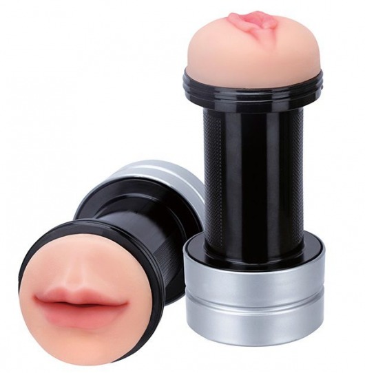 Двусторонний мастурбатор REALSTUFF 2 IN 1 HUMMER MOUTH   VAGINA - ротик и вагина - Dream Toys - в Обнинске купить с доставкой