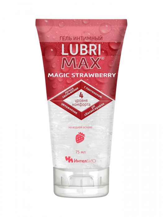 Интимный гель-смазка на водной основе Lubrimax Magic Strawberry - 75 мл. - ИнтелБИО - купить с доставкой в Обнинске