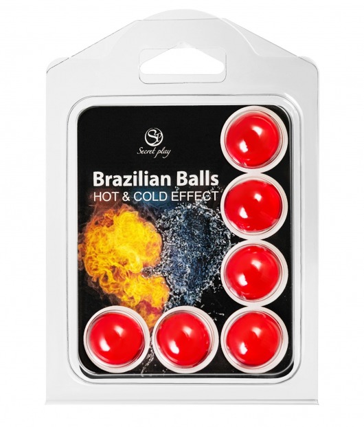 Набор из 6 шариков с массажным маслом Brazilian Balls с охлаждающим и разогревающим эффектом - Secret Play - купить с доставкой в Обнинске