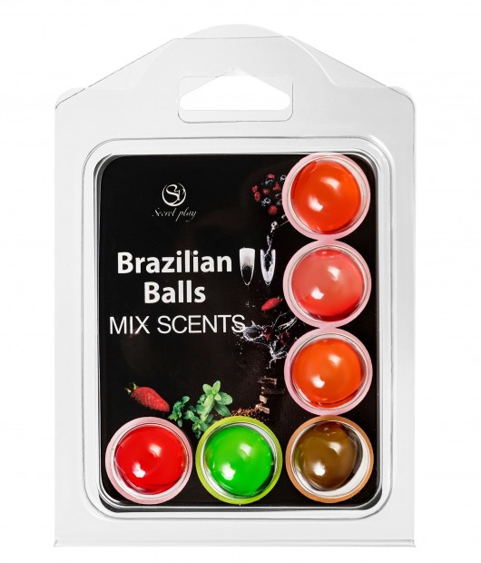 Набор из 6 шариков с ароматизированными массажными маслами Brazilian Balls - Secret Play - купить с доставкой в Обнинске