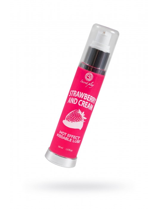 Массажное масло 2-в-1 с разогревающим эффектом и вкусом клубники со сливками - 50 мл. - Secret Play - купить с доставкой в Обнинске