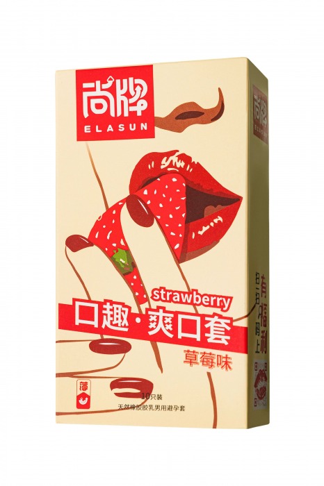 Презервативы Elasun Strawberry с аромато клубники - 10 шт. - Elasun - купить с доставкой в Обнинске