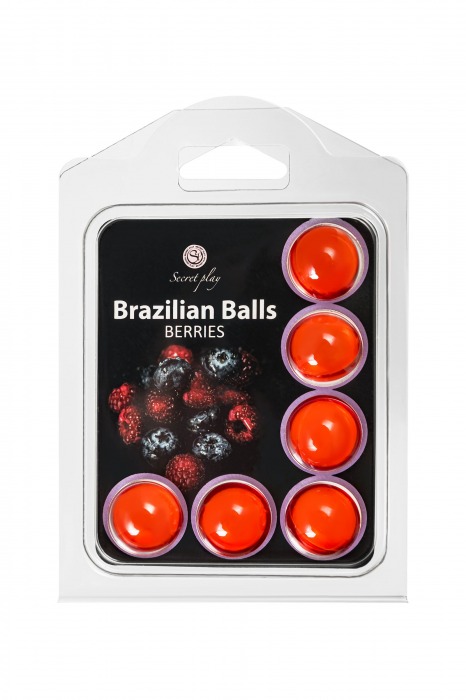 Набор из 6 шариков с массажным маслом Brazilian Balls с ароматом ягод - Secret Play - купить с доставкой в Обнинске