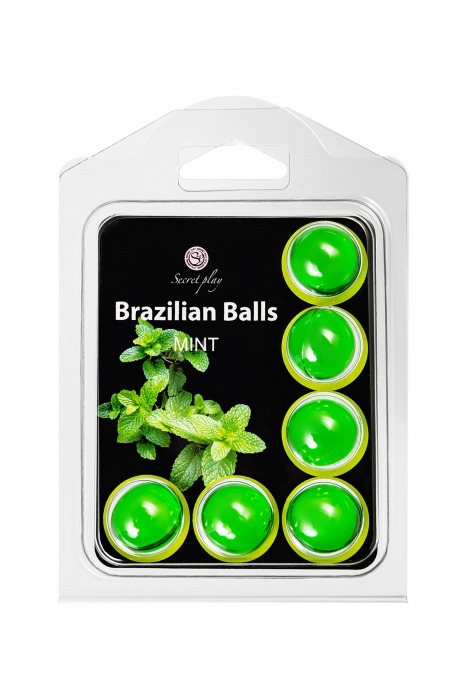 Набор из 6 шариков с массажным маслом Brazilian Balls с ароматом мяты - Secret Play - купить с доставкой в Обнинске