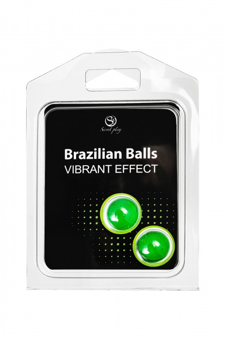 Набор из 2 шариков с массажным маслом Brazilian Balls с эффектом вибрации - Secret Play - купить с доставкой в Обнинске