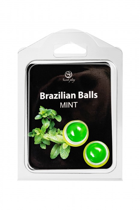 Набор из 2 шариков с массажным маслом Brazilian Balls с ароматом мяты - Secret Play - купить с доставкой в Обнинске