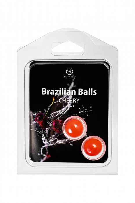 Набор из 2 шариков с массажным маслом Brazilian Balls с ароматом вишни - Secret Play - купить с доставкой в Обнинске