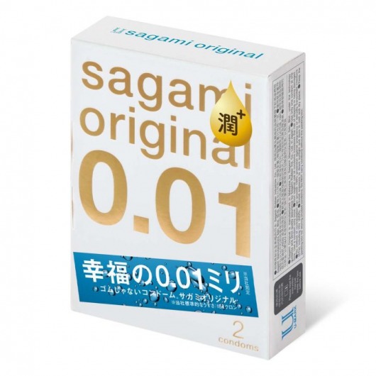 Увлажнённые презервативы Sagami Original 0.01 Extra Lub - 2 шт. - Sagami - купить с доставкой в Обнинске