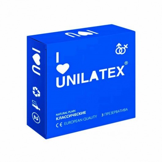 Классические презервативы Unilatex Natural Plain - 3 шт. - Unilatex - купить с доставкой в Обнинске