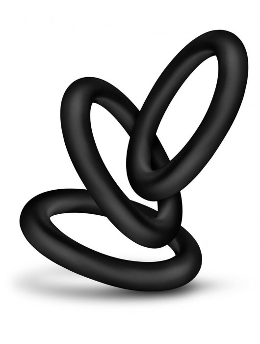 Набор из 3 черных эрекционных колец Black Small Penis Rings - Blush Novelties - в Обнинске купить с доставкой