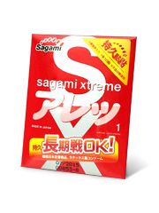 Утолщенный презерватив Sagami Xtreme FEEL LONG с точками - 1 шт. - Sagami - купить с доставкой в Обнинске